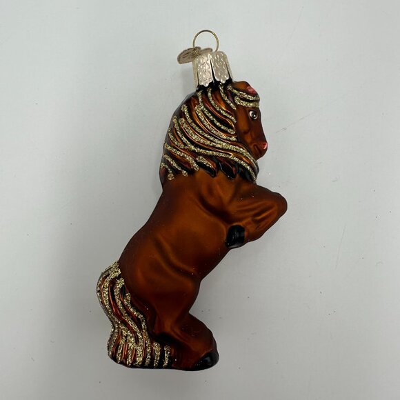 2 Old World Christmas 4" Horse Mercury Glass Christmas Ornaments - Picture 2 of 14